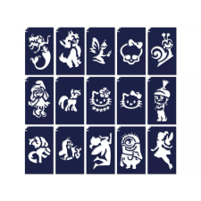  Lányos mese sablon szett 15 db csillámtetoválás