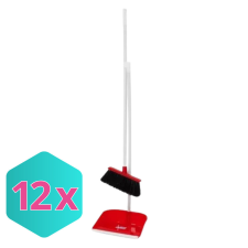 Lapát hosszúnyelű+seprű piros, kék KARTON - 12csg takarító és háztartási eszköz