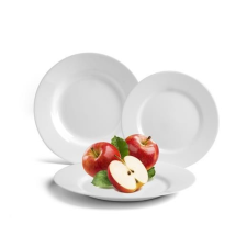Lapostányér, fehér, 25 cm, 24 db-os szett, "GastroLine" tányér és evőeszköz