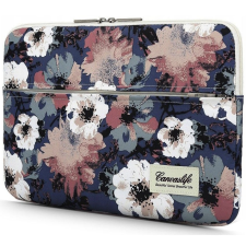 Laptop táska, 13 - 14" készülékhez, kamélia minta, CanvasLife Sleeve, kék számítógéptáska