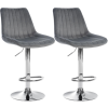 Larico Toni bársony bárszék 2 db-os szett sötétszürke-krómozott fém