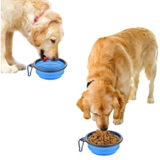 Latex hordozható etető és itató tál kutyáknak (350ml) kék kutyatál