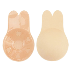  Láthatatlan melltartó öntapadó szilikonnal, Flippy, Push-Up effektus, pánt nélküli, újrafelhasználható, felemelhető, egy méret, 10,5 cm, bézs