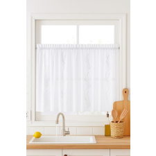 Látvány Textil Kft Fehér voila kész függöny fehér mintás Szirom 120x190cm bújtatós lakástextília