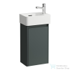 Laufen BASE 2.0 34x22 cm-es 1 ajtós, jobbos alsószekrény és VAL mosdó kombináció csaptelep nélkül, Traffic grey H8612802661061