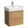 Laufen BASE 2.0 57x40 cm-es, 2 fiókos fali mosdótartó szekrény VAL H810283 mosdóhoz, vad tölgy H4113721082671