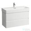 Laufen BASE 2.0 92x40 cm-es, 2 fiókos fali mosdótartó szekrény VAL H810287 mosdóhoz, matt fehér H4114121082601