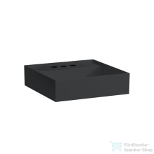 Laufen Kartell By Laufen 46x46 cm-es mosdó 3 csaplyukkal,matt fekete H8153317161581 szaniter