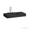 Laufen Kartell By Laufen 90x46 cm-es csiszolt aljú mosdó 3 csaplyukkal,fényes fekete H8183380201581