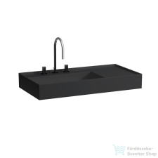Laufen Kartell By Laufen 90x46 cm-es mosdó 3 csaplyukkal,matt fekete H8103387161581 szaniter