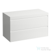 Laufen LANI 100 moduláris alsószekrény, 2 fiókkal, mosdótartó lap 65 mm vastagsággal, kivágás nélkül, matt fehér H4045601122601