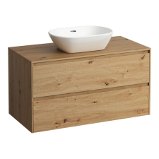 Laufen Lani Pultos Alsószekrény 2 fiókkal kivágással középen 985 mm Vad tölgy fürdőszoba bútor