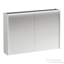 Laufen LANI tükrös szekrény, 100 cm, 2 ajtóval, LED-világítással, fényes fehér H4037921122611 fürdőszoba bútor