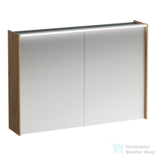 Laufen LANI tükrös szekrény, 100 cm, 2 ajtóval, LED-világítással, Vad tölgy H4037921122671 fürdőszoba bútor