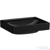 Laufen MEDA 45x35 cm-es falra/bútorra szerelhető csiszolt aljú mosdó csaplyuk nélkül,matt fekete H8161117161091