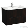 Laufen Palace Kombi csomag, 80x45 cm-es mosdó 2 fiókos alsószekrénnyel,fekete fogantyúval,sötétbarna szil H8617052631041