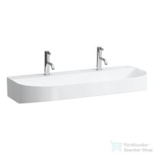 Laufen Sonar 100x42 cm-es mosdó 2 csaplyukkal,túlfolyó nélkül,fehér H8103470001151 szaniter