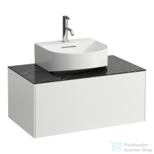 Laufen Sonar 77,5x45,5x34 cm-es 1 fiókos alsószekrény kivágással H816341,H816342 mosdóhoz,Matt fehér&amp;Nero Marquina H4054410341431 fürdőszoba bútor