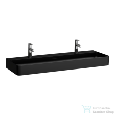 Laufen Val SaphirKeramik 120x42 cm-es mosdó 2 csaplyukkal,matt fekete H8102897161071 szaniter