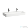 Laufen Val SaphirKeramik 95x42 cm-es csiszolt aljú mosdó 2 csaplyukkal,túlfolyó nélkül,fehér H8162870001151