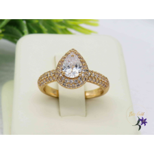  Laura antiallergén csepp alakú köves gyűrű-18K gyűrű