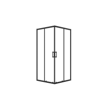  LAVEO BRESSO szögletes zuhanykabin 90x90x185 cm átlátszó üveg/fekete kád, zuhanykabin