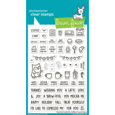 Lawn Fawn Treat Cart Add-On: Coffee Szilikonbélyegző LF3496 Clear Stamps (1 csomag) bélyegző