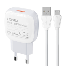 LDNIO A1306Q USB-A Hálózati töltő + Micro USB kábel - Fehér (18W) mobiltelefon kellék