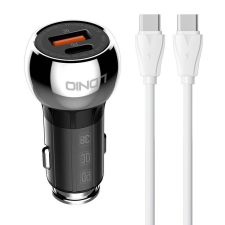 LDNIO C1 USB, USB-C autós töltő + USB-C - USB-C kábel mobiltelefon kellék