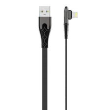 LDNIO LS582 USB-A apa - Lightning apa 2.0 Lapos adat és töltőkábel - Fekete (2m) (5905316144088) kábel és adapter