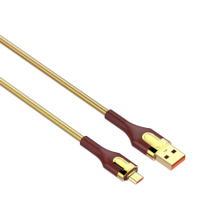 LDNIO LS682 USB-A apa - Micro USB apa 2.0 Adat és töltőkábel - Arany (2m) kábel és adapter