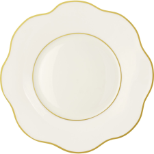 LE COQ Porcelaine LE COQ »Anemone« Lapos tányér, ø: 205 mm, fehér, aranyszegély tányér és evőeszköz