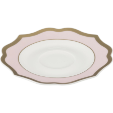 LE COQ Porcelaine LE COQ »Ionica« Kávéscsészealj, ø: 155 mm, rózsaszín, arany szél konyhai eszköz