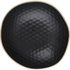 LE COQ Porcelaine Mélytányér, Le COQ Kypseli 22x20,5 cm, fekete tányér és evőeszköz