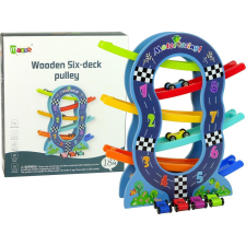 Lean Sport Fából Készült Csúszda 6 Szint Autók Számok (10157) autópálya és játékautó