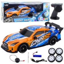 Lean Toys 23070 RC drift autó, karosszéria megvilágítással, narancssárga távirányítós modell