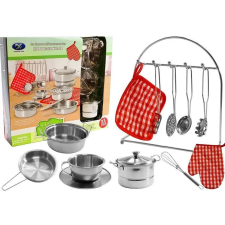 Lean Toys 6722 Játék edénykészlet, rozsdamentes acél, 23 db konyhakészlet