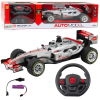 Lean Toys A távirányítós RC Racer kormánykerék lámpái 1:12 ezüst hangzásúak