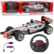 Lean Toys A távirányítós RC Racer kormánykerék lámpái 1:12 ezüst hangzásúak távirányítós modell