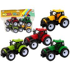 Lean Toys Állítsa be a mezőgazdasági traktorok Farm 4 színes darab autópálya és játékautó