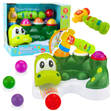 Lean Toys Arcade játék Ball Knocker Slide Hammer Interaktív krokodil készségfejlesztő