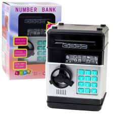 Lean Toys ATM széf Piggy Bank Fények Hangok PIN kód Fekete oktatójáték