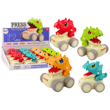 Lean Toys Autós dinoszaurusz Triceratops Push Drive 4 típus autópálya és játékautó