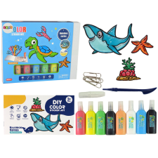 Lean Toys Bútor Ablak matricák Tengeri Állatok Teknős barkácsolás 8 színben csillogó kreatív és készségfejlesztő
