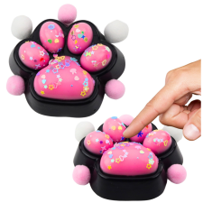 Lean Toys Cat Paw Anti-Stress Sensory Squishy Black and Pink oktatójáték