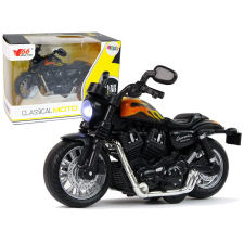Lean Toys Champion Motorcycle Fekete 1:14 Meghajtású Pull-Back Hangjelzők autópálya és játékautó