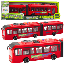 Lean Toys Csuklós busznyitó ajtók lámpák vörös hangok 1:16 autópálya és játékautó