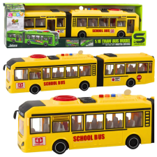 Lean Toys Csuklós iskolabusz nyitó ajtók Fények sárga hangok 1:16 autópálya és játékautó