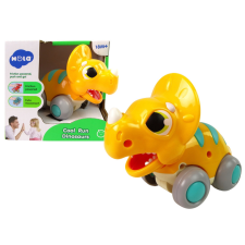 Lean Toys Dinoszaurusz a kerekeken sárga triceratops figura játékfigura