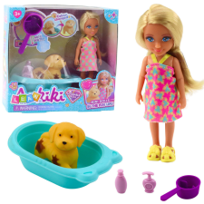 Lean Toys Doll Dog fürdőkád fürdőkészlet Interaktív kiegészítők lányoknak baba